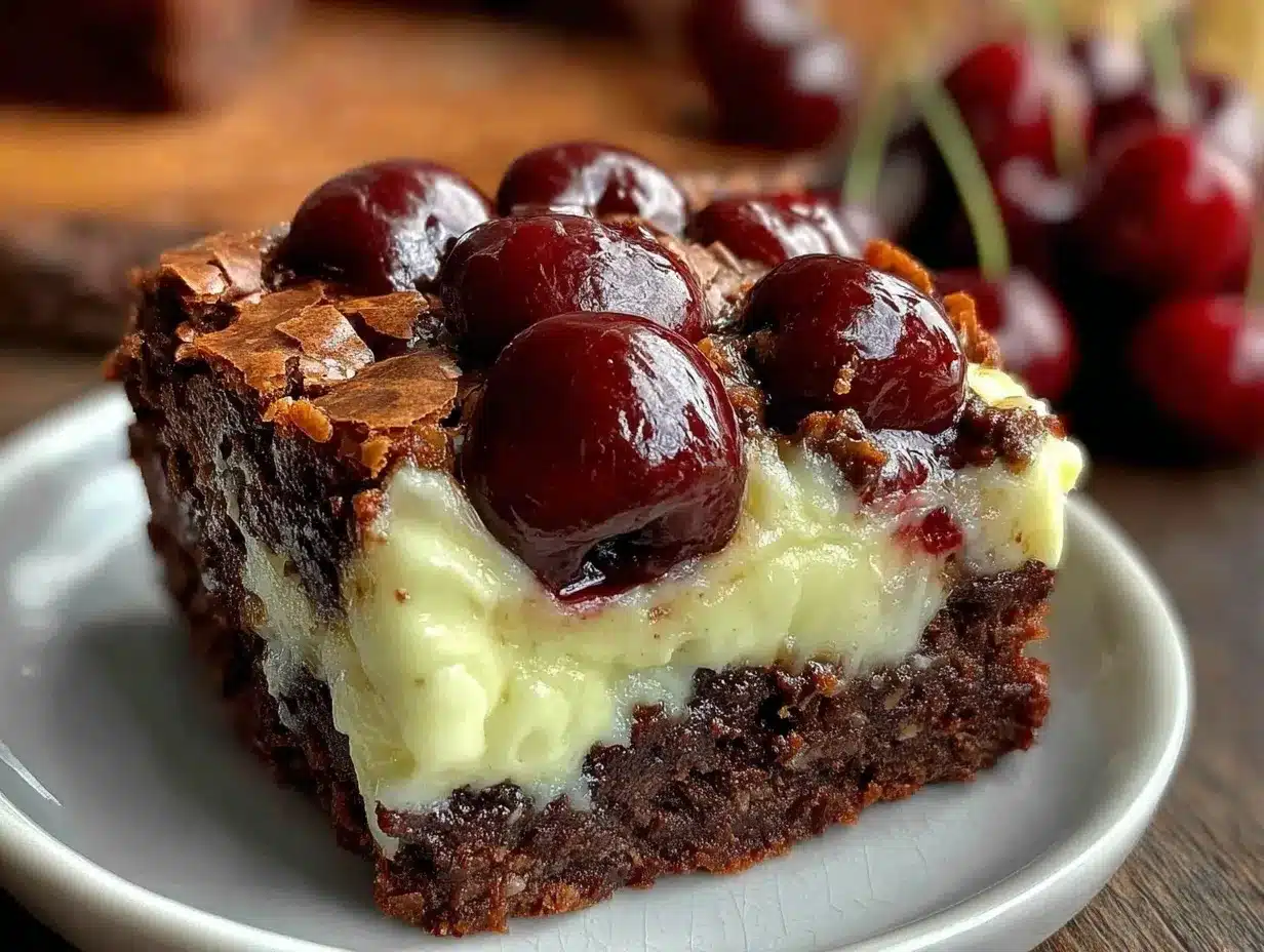 cherry vanilla cheesecake swirl brownies preparation steps
