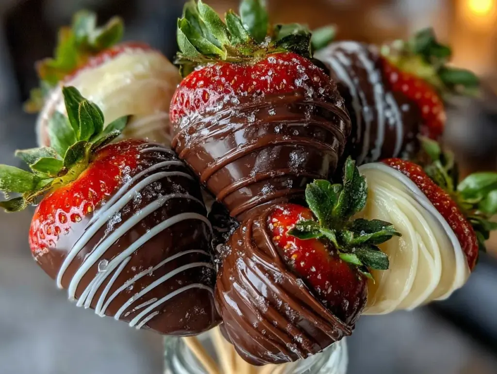 chocolate dipped strawberry bouquet - featured image