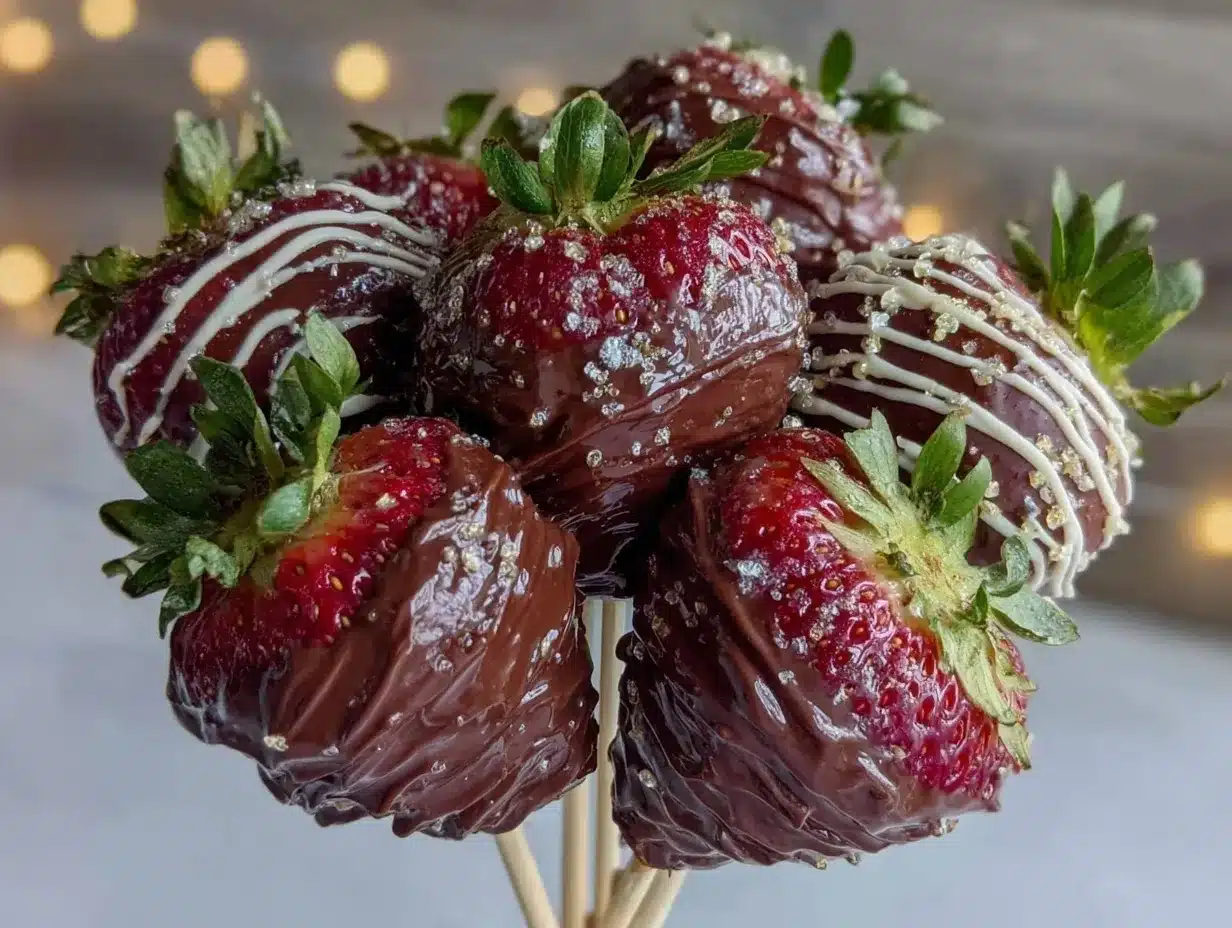 chocolate dipped strawberry bouquet preparation steps
