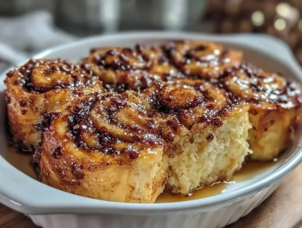 cinnamon swirl baked french toast casserole - featured image