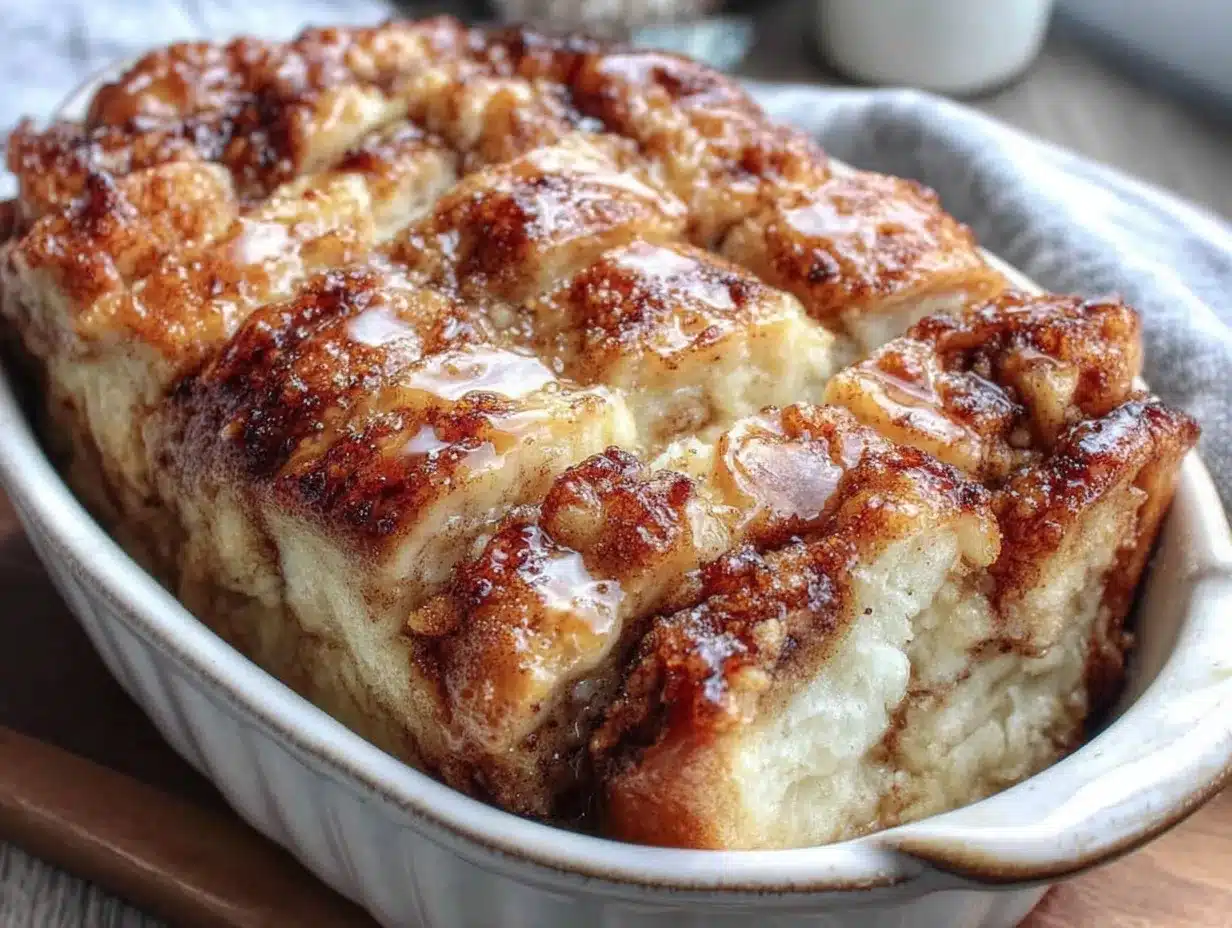 cinnamon swirl baked french toast casserole preparation steps
