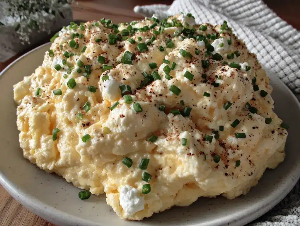 cottage cheese scrambled eggs - featured image