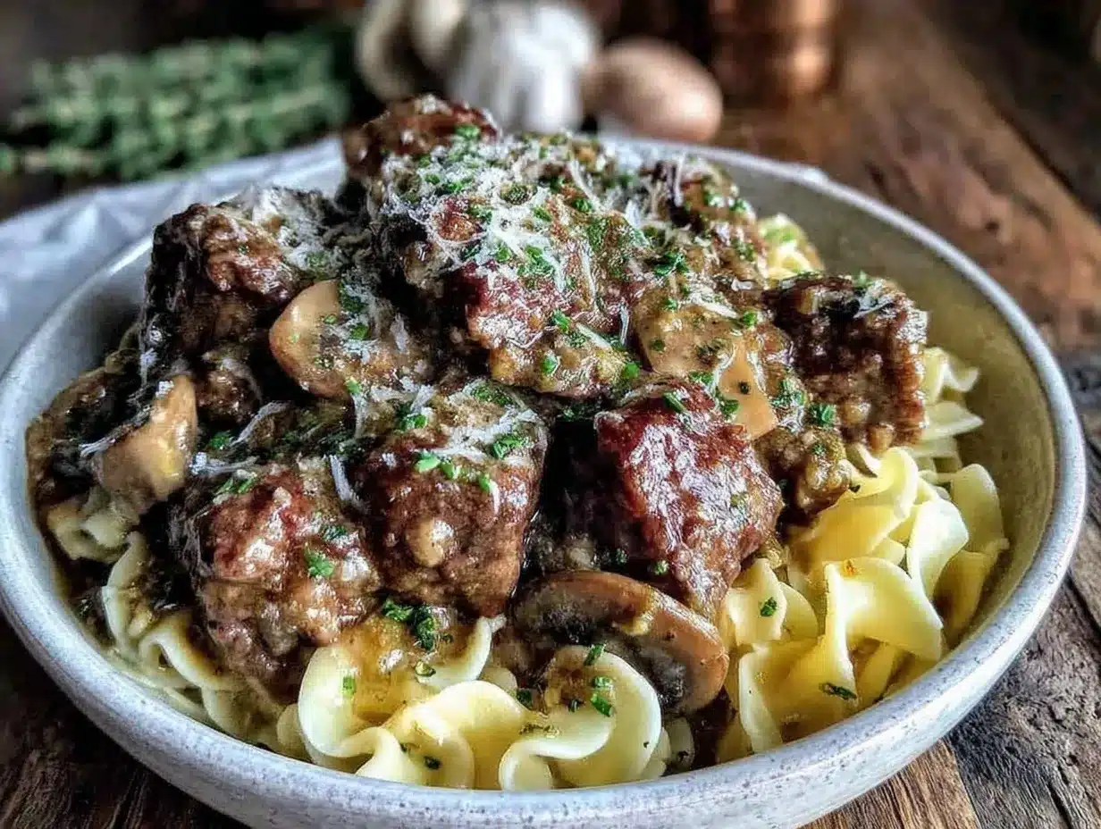 cozy crockpot beef stroganoff preparation steps