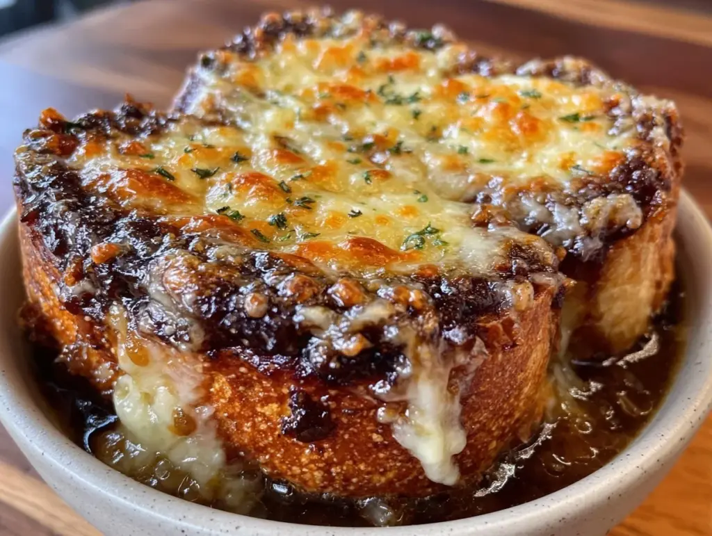 cozy crockpot french onion soup - featured image