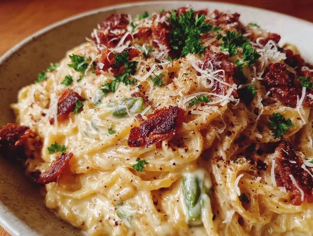 creamy asparagus carbonara preparation steps