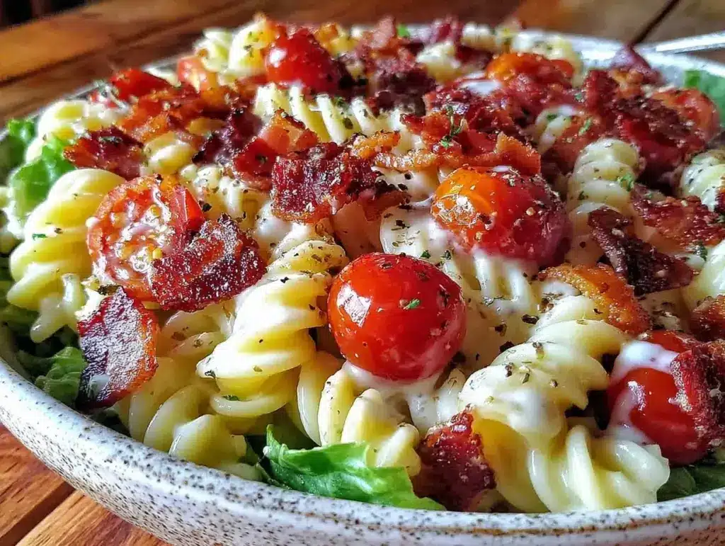 creamy blt pasta salad - featured image