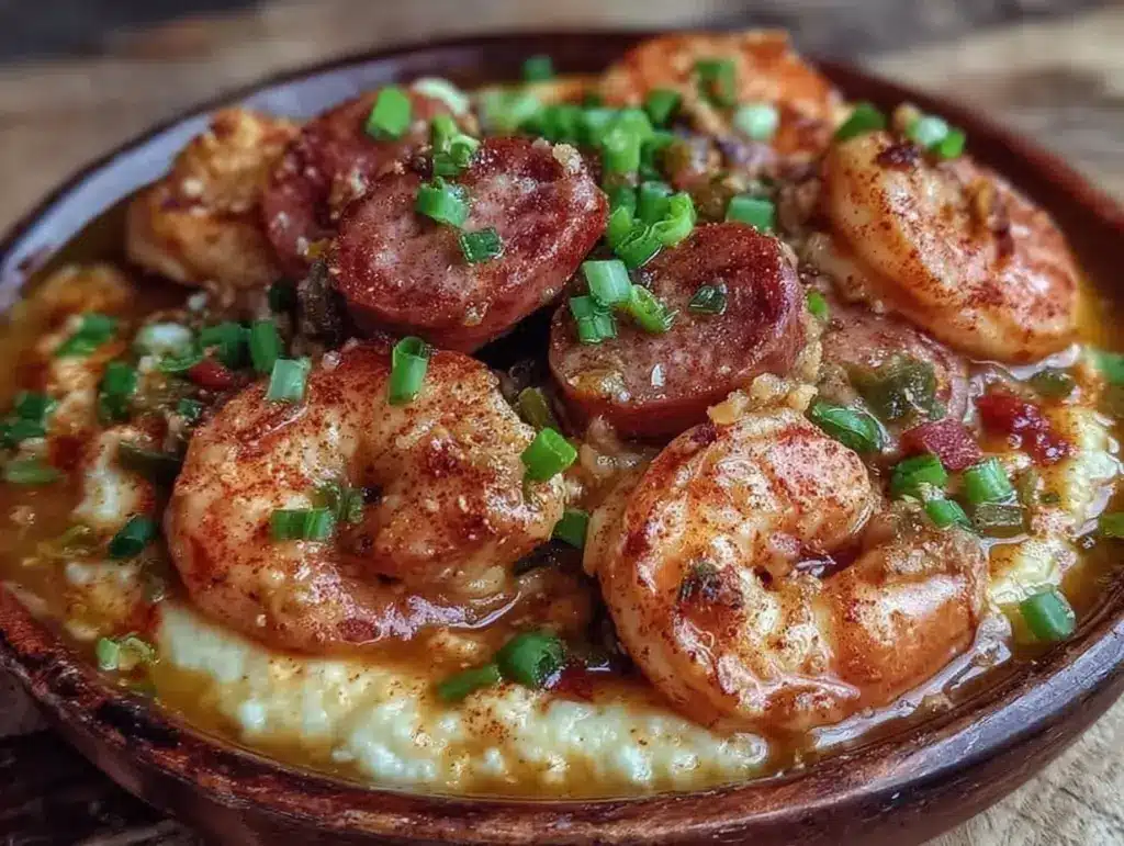 creamy cajun shrimp and grits - featured image