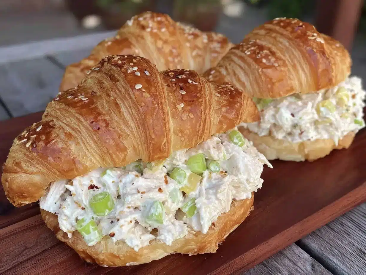 creamy chicken salad croissant sandwiches preparation steps