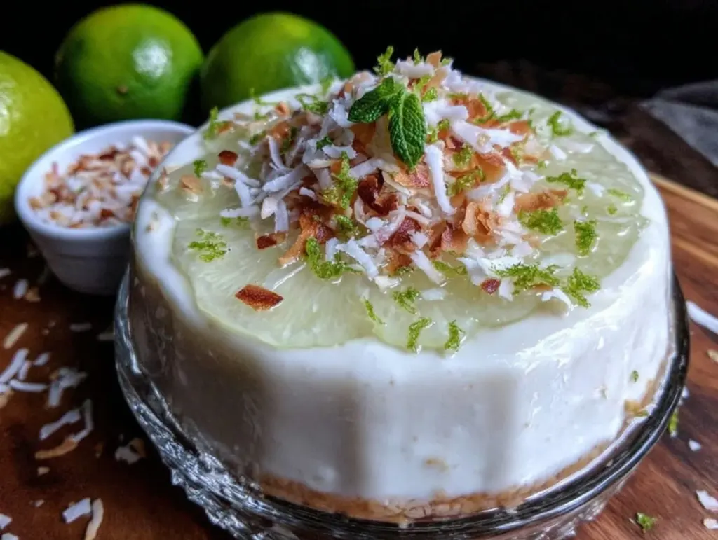 creamy coconut lime panna cotta - featured image