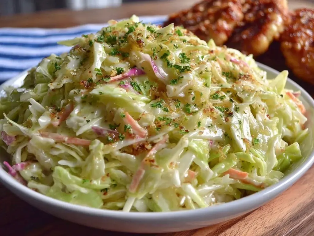 creamy coleslaw with tangy vinegar dressing - featured image