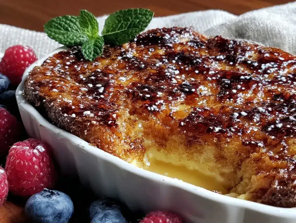 creamy crème brûlée French toast bake - featured image