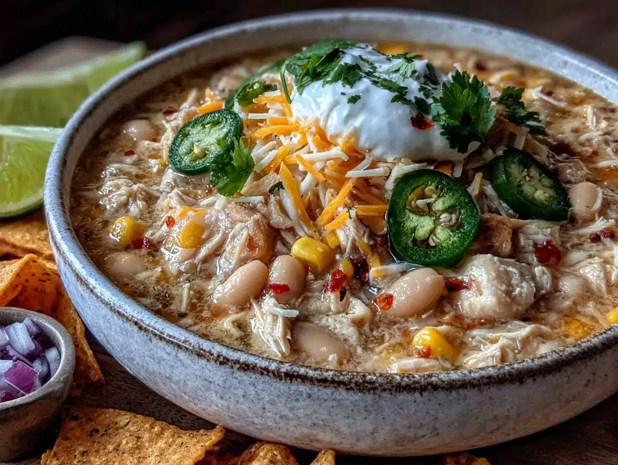 creamy crockpot white chicken chili preparation steps