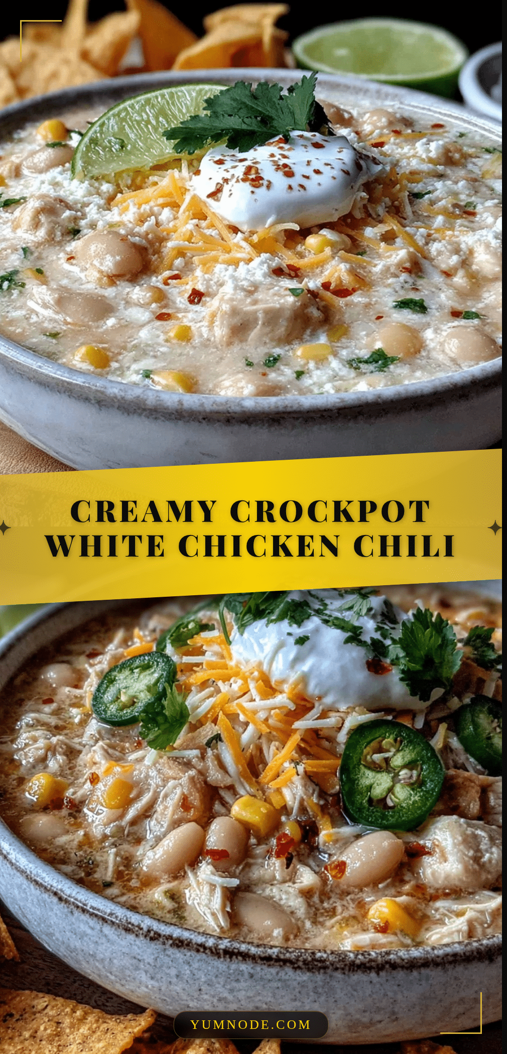 creamy crockpot white chicken chili recipe