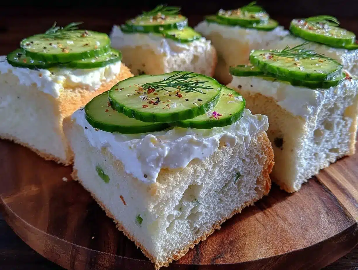 creamy cucumber cream cheese sandwiches preparation steps