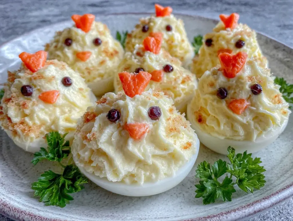 creamy deviled egg chicks - featured image
