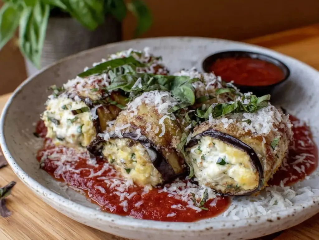 creamy eggplant rollatini - featured image