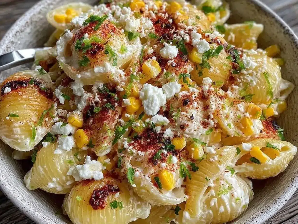 creamy elote pasta salad preparation steps