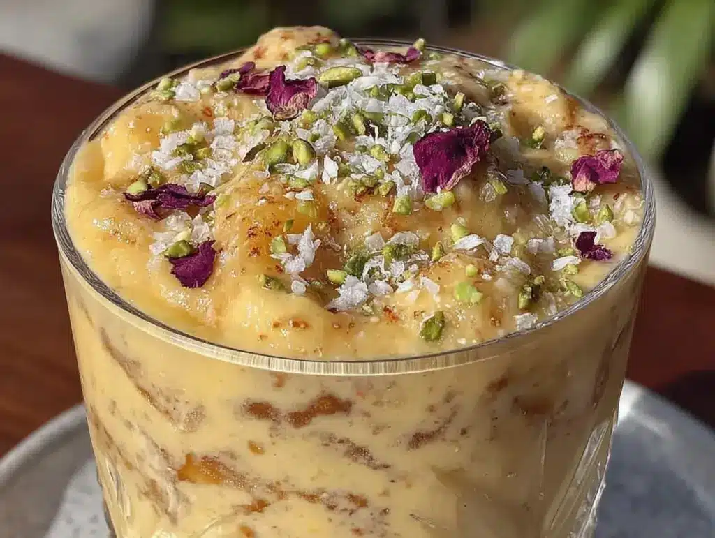 creamy frozen mango lassi - featured image