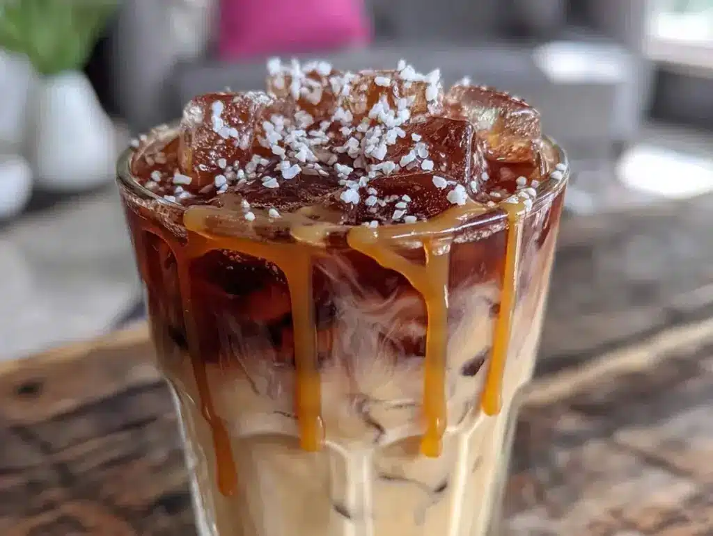 creamy iced caramel macchiato recipe - featured image