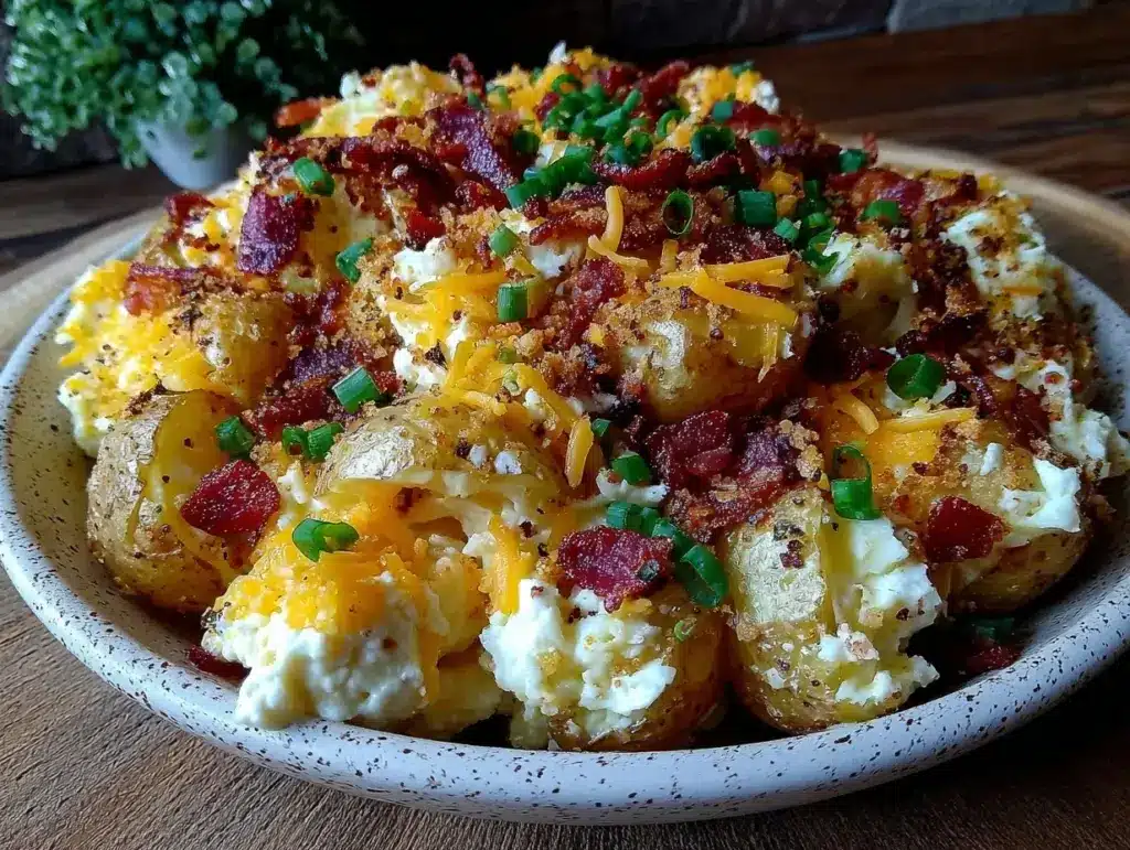 creamy loaded baked potato salad - featured image