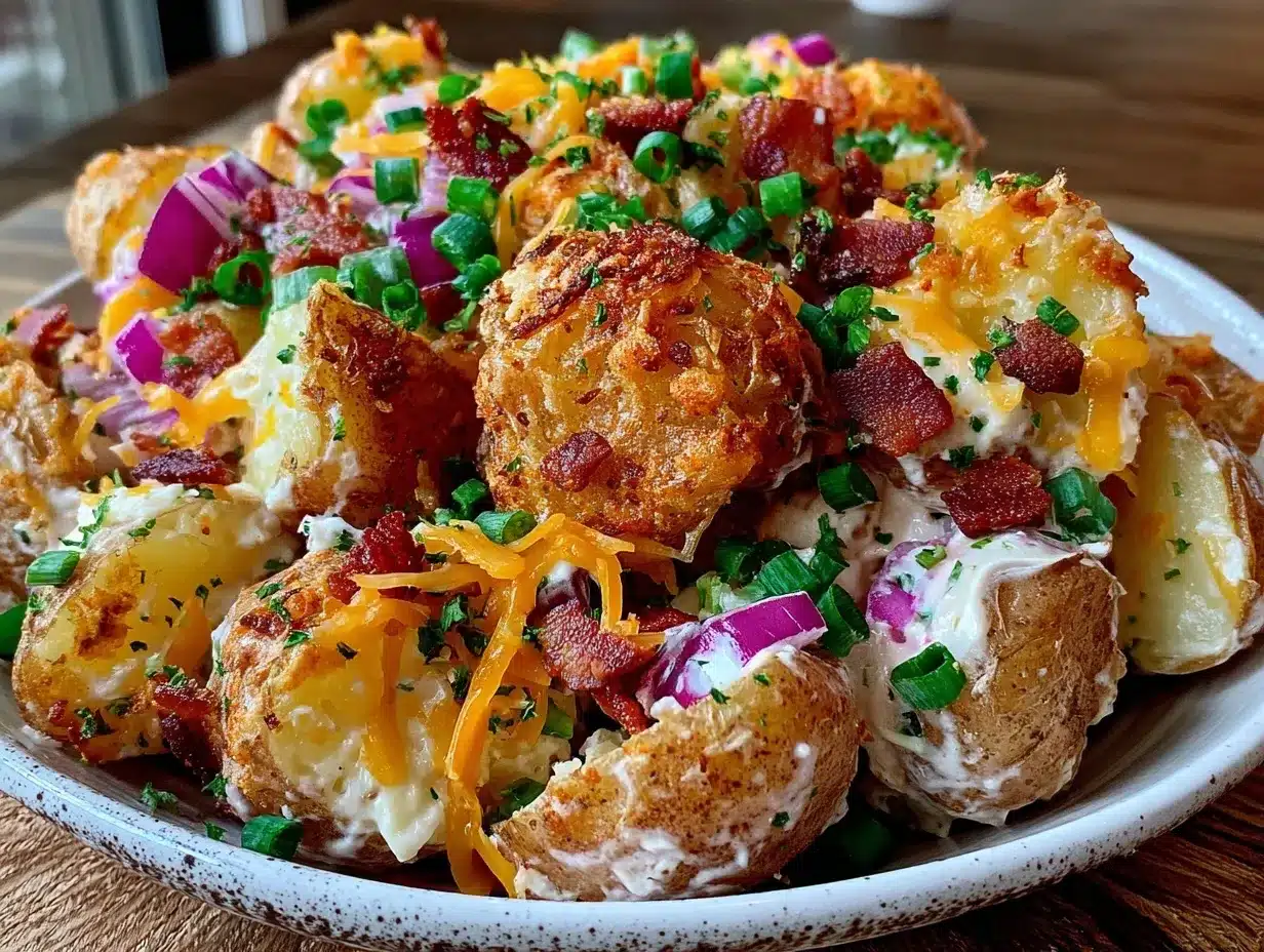 creamy loaded baked potato salad preparation steps