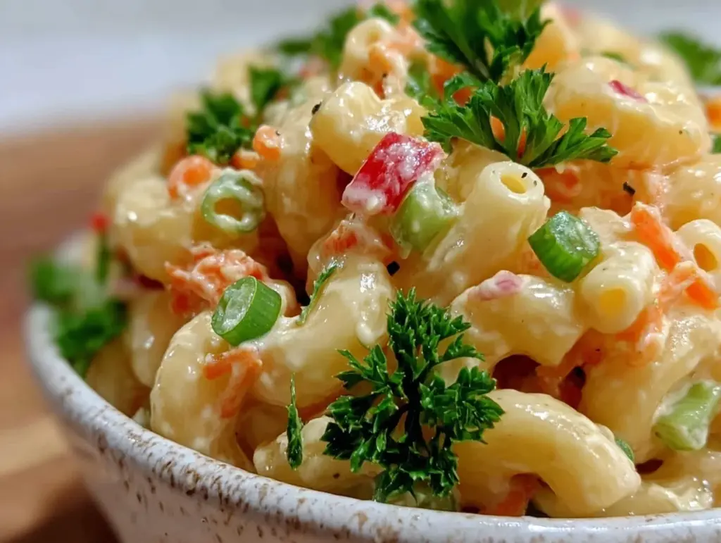 creamy macaroni salad - featured image