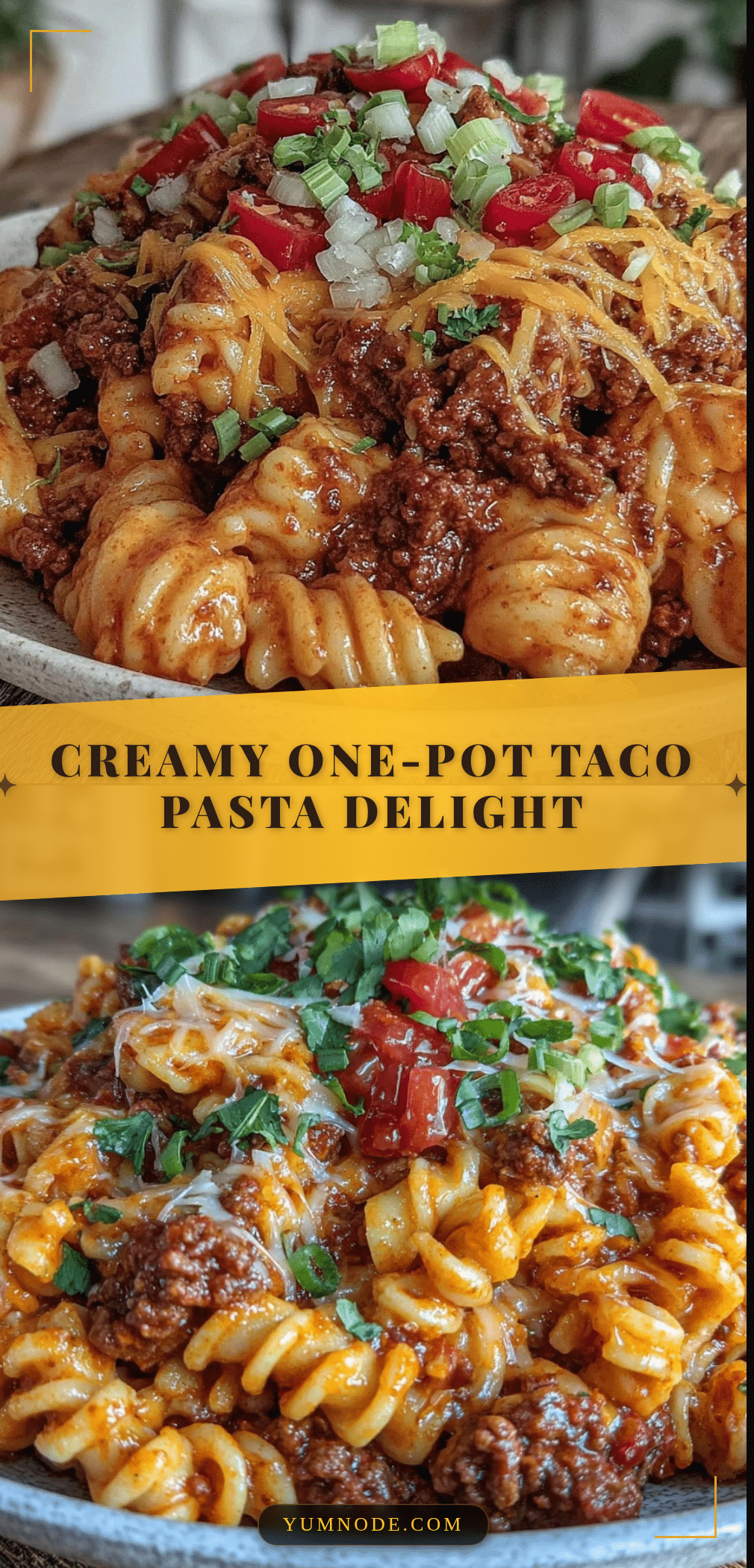 creamy one-pot taco pasta recipe