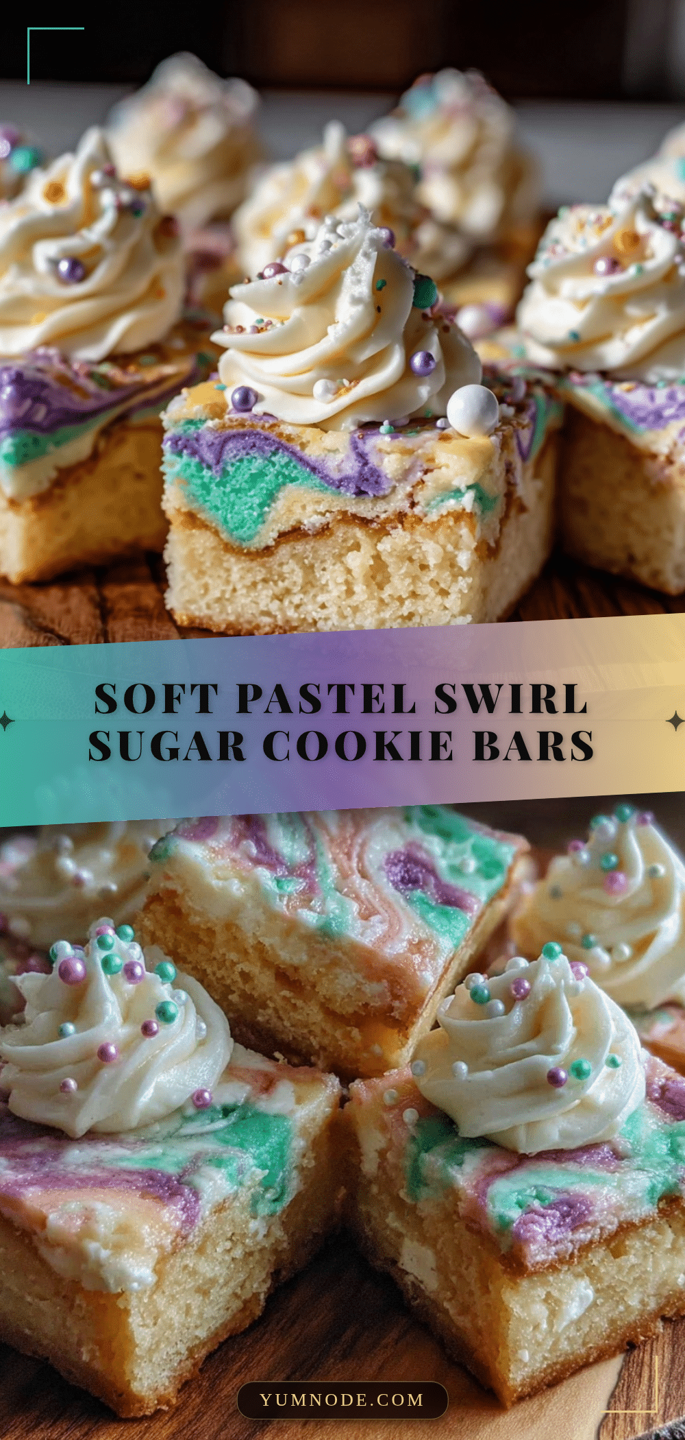creamy pastel swirl sugar cookie bars recipe