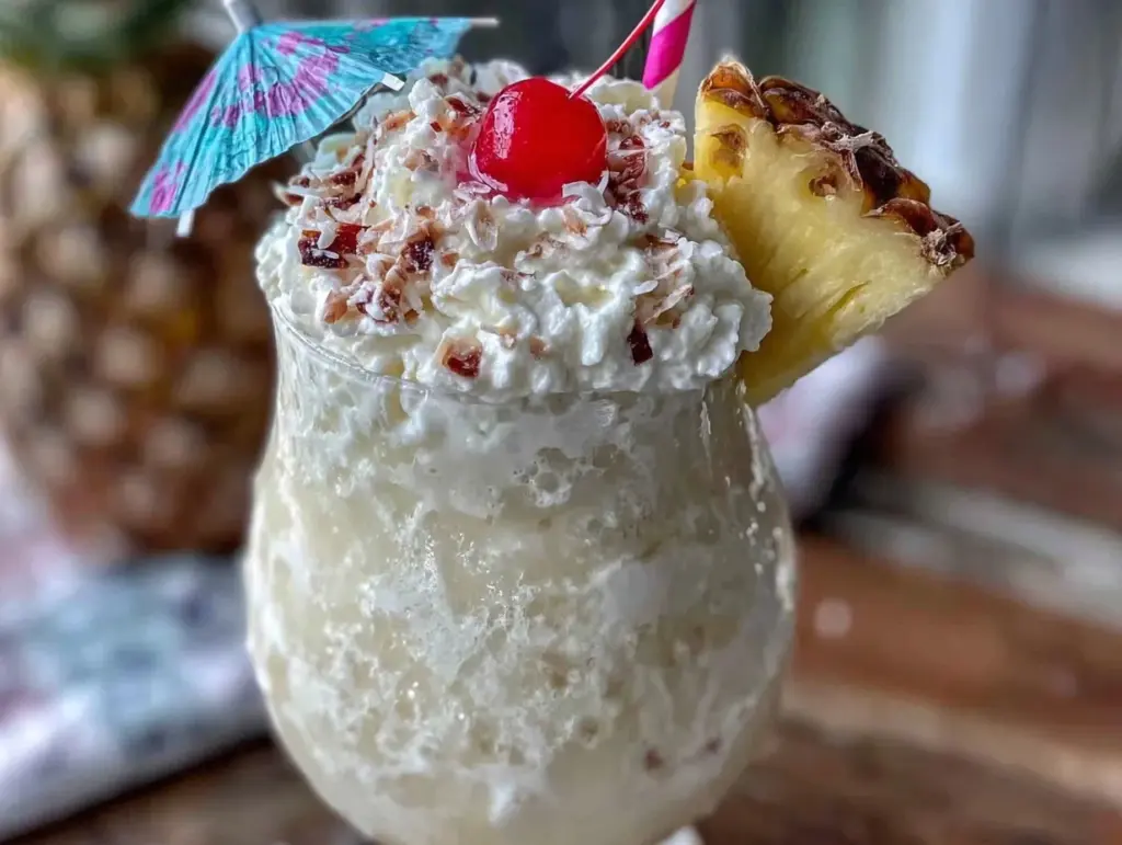 creamy piña colada cocktail recipe - featured image