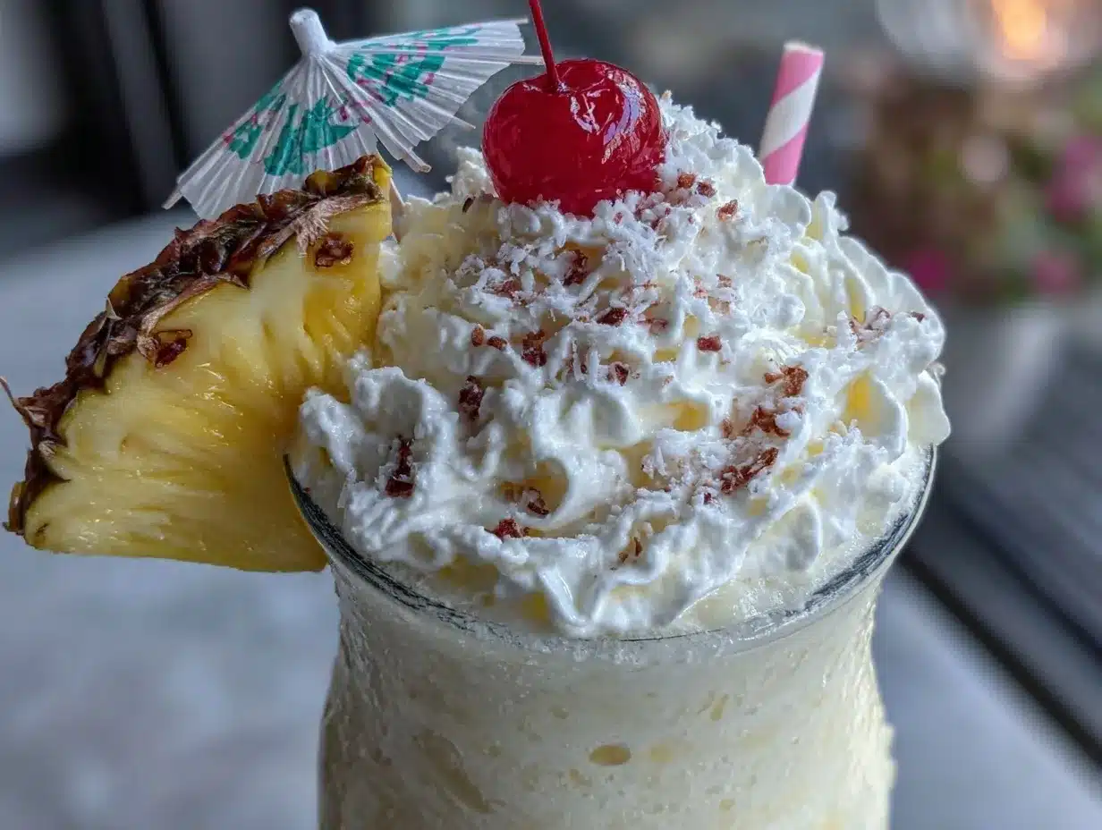 creamy piña colada cocktail recipe preparation steps