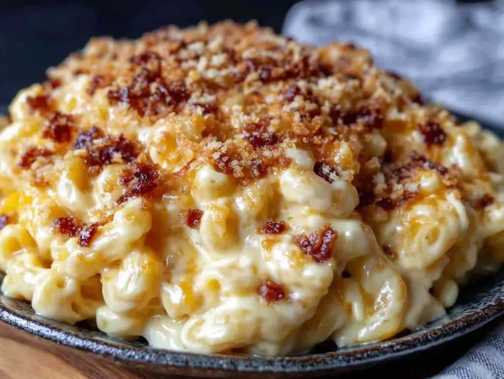 creamy slow cooker mac and cheese - featured image