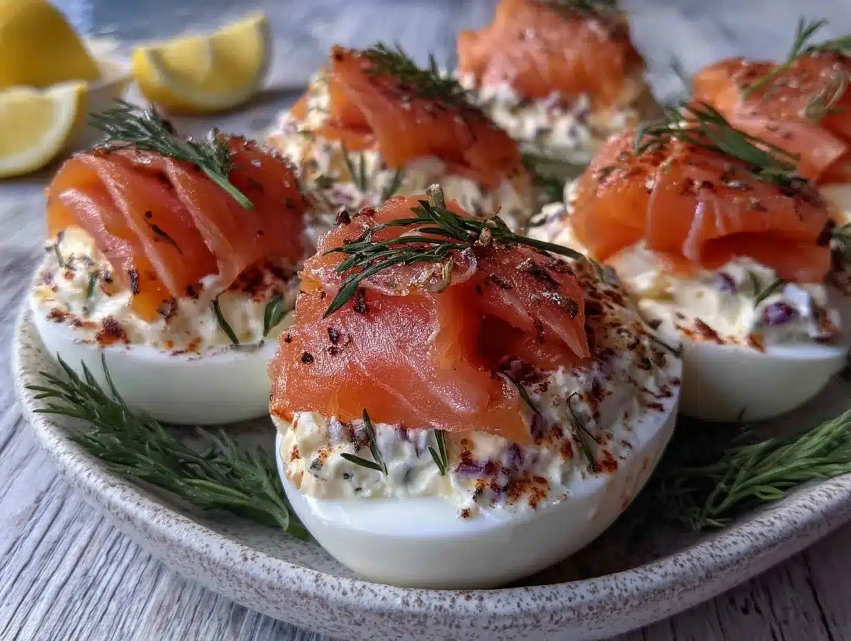 creamy smoked salmon deviled eggs preparation steps