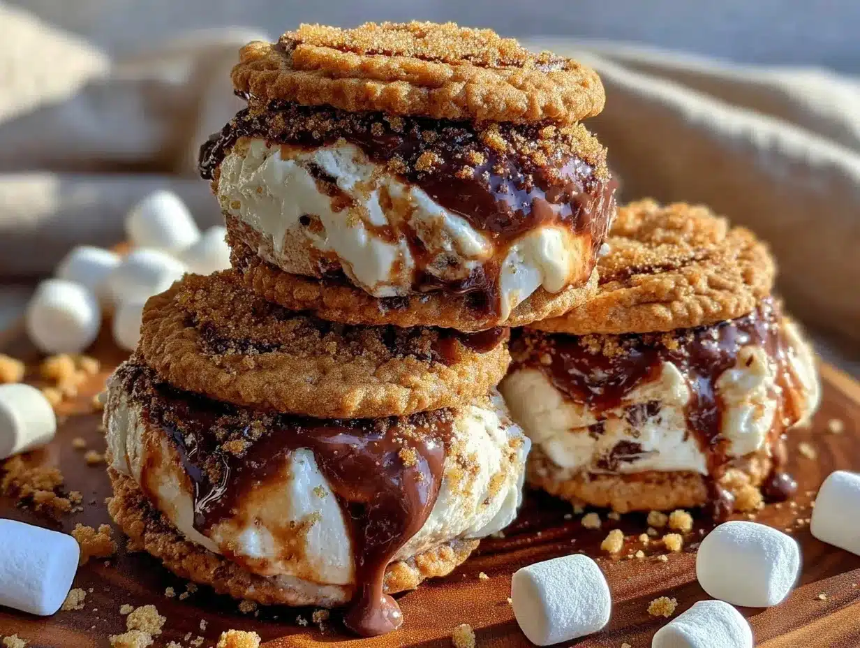 creamy smores ice cream sandwiches preparation steps