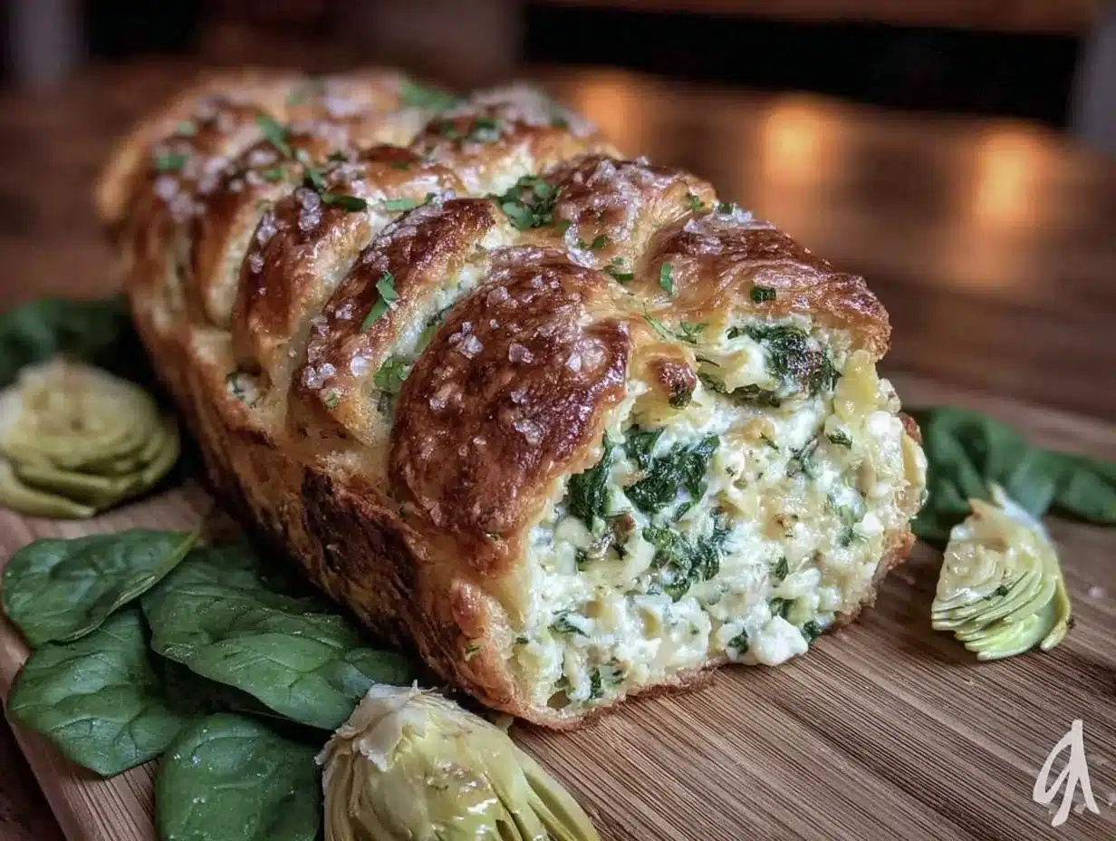 creamy spinach artichoke dip puff pastry braid preparation steps