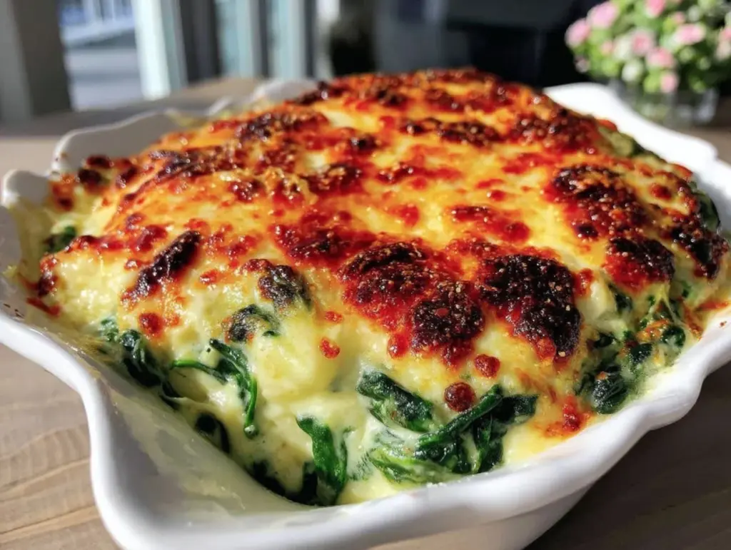 creamy spinach gratin - featured image