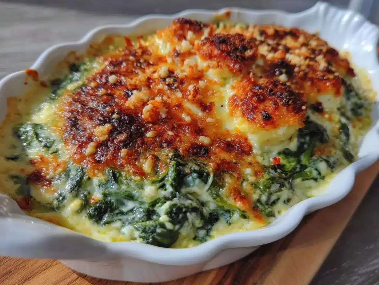 creamy spinach gratin preparation steps