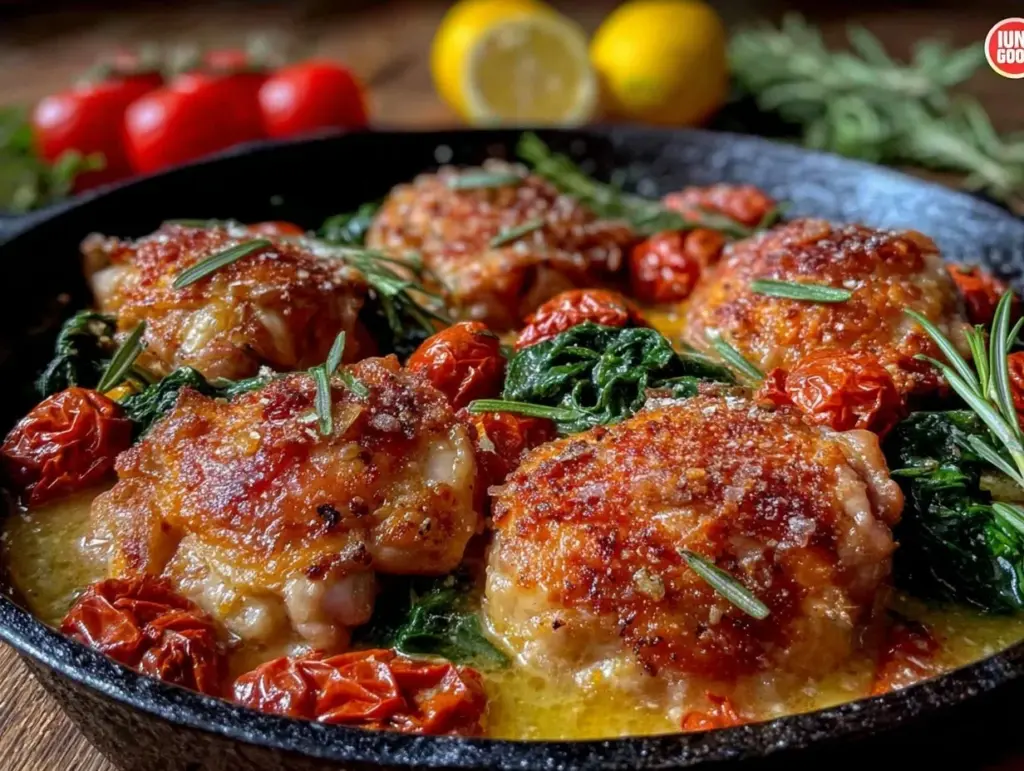 creamy tuscan chicken skillet - featured image