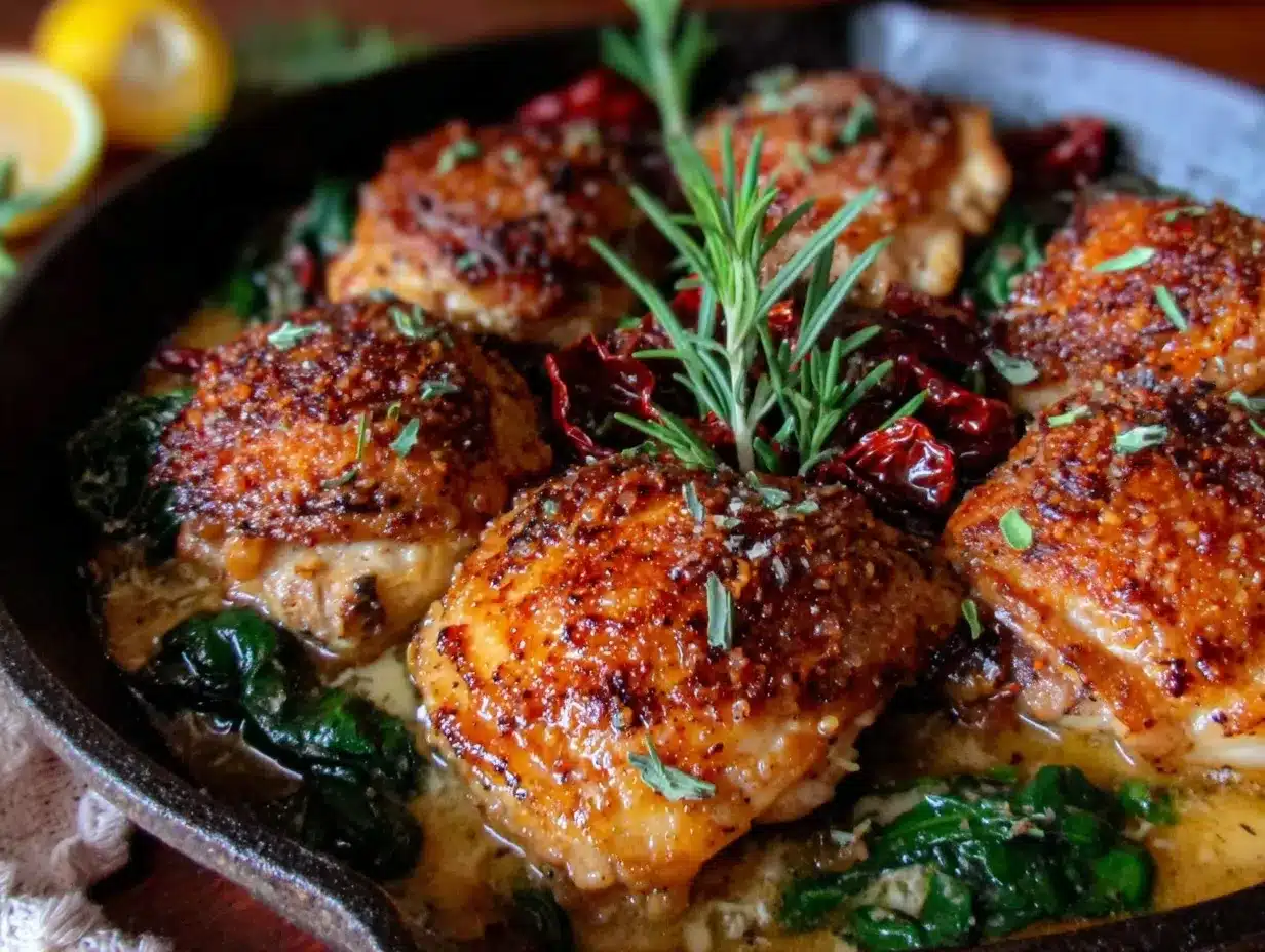 creamy tuscan chicken skillet preparation steps