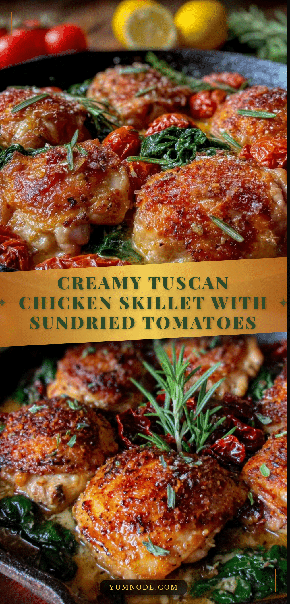 creamy tuscan chicken skillet recipe