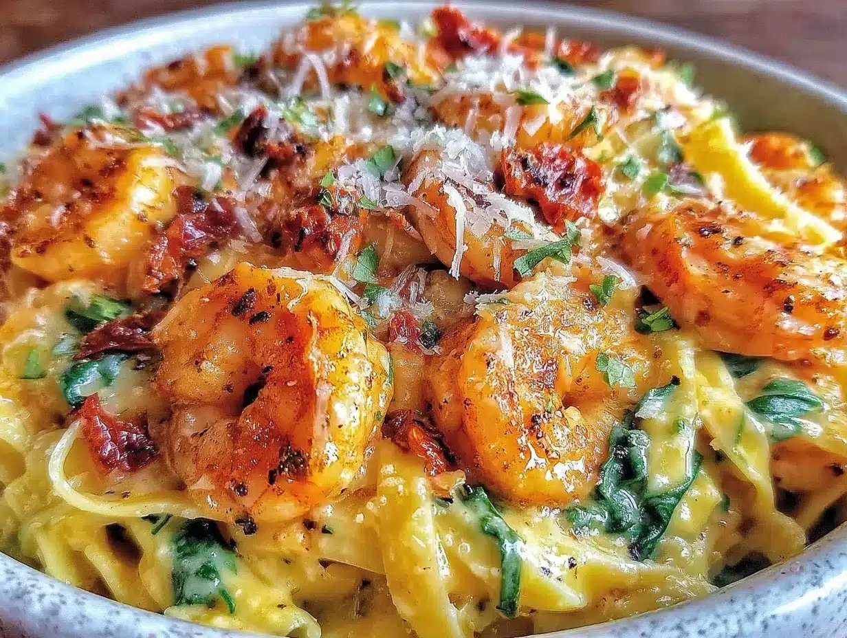 creamy tuscan shrimp pasta preparation steps
