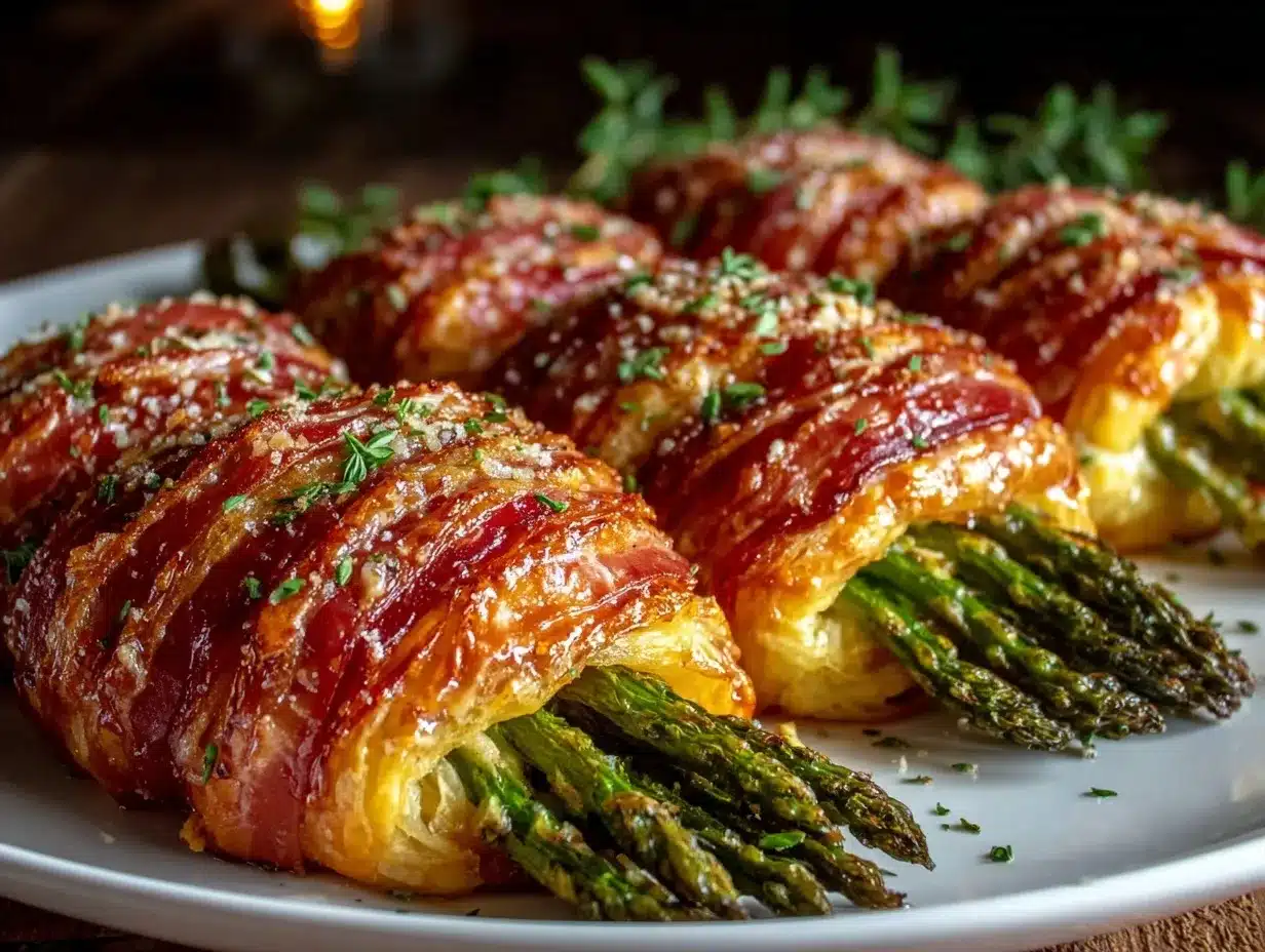 crispy asparagus prosciutto puff pastry bundles preparation steps