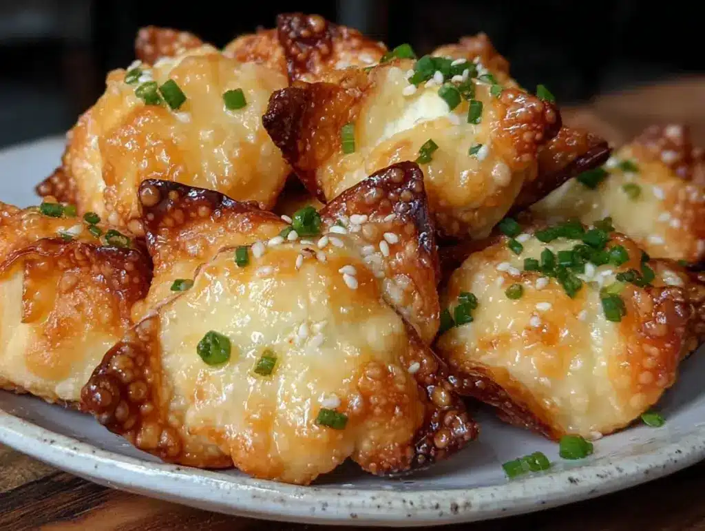 crispy baked cream cheese rangoons - featured image