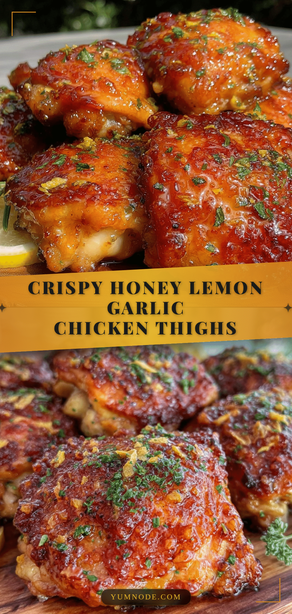 crispy baked honey lemon garlic chicken thighs recipe