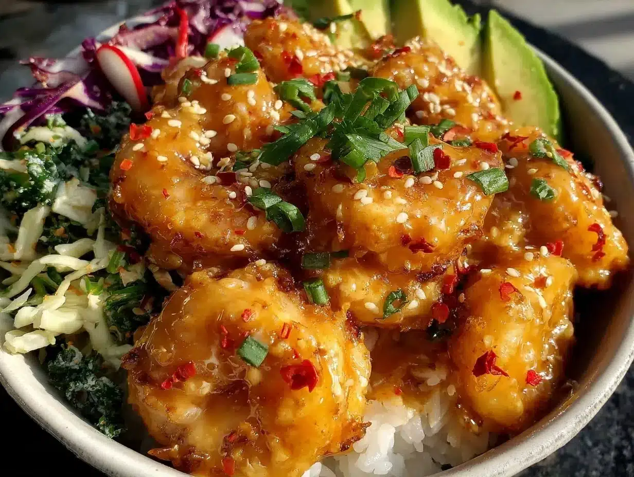 crispy bang bang shrimp bowls preparation steps