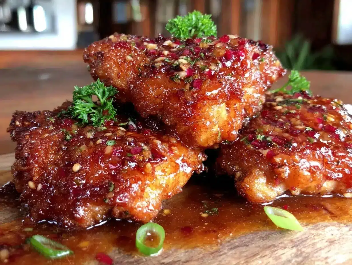 crispy honey garlic chicken thighs preparation steps
