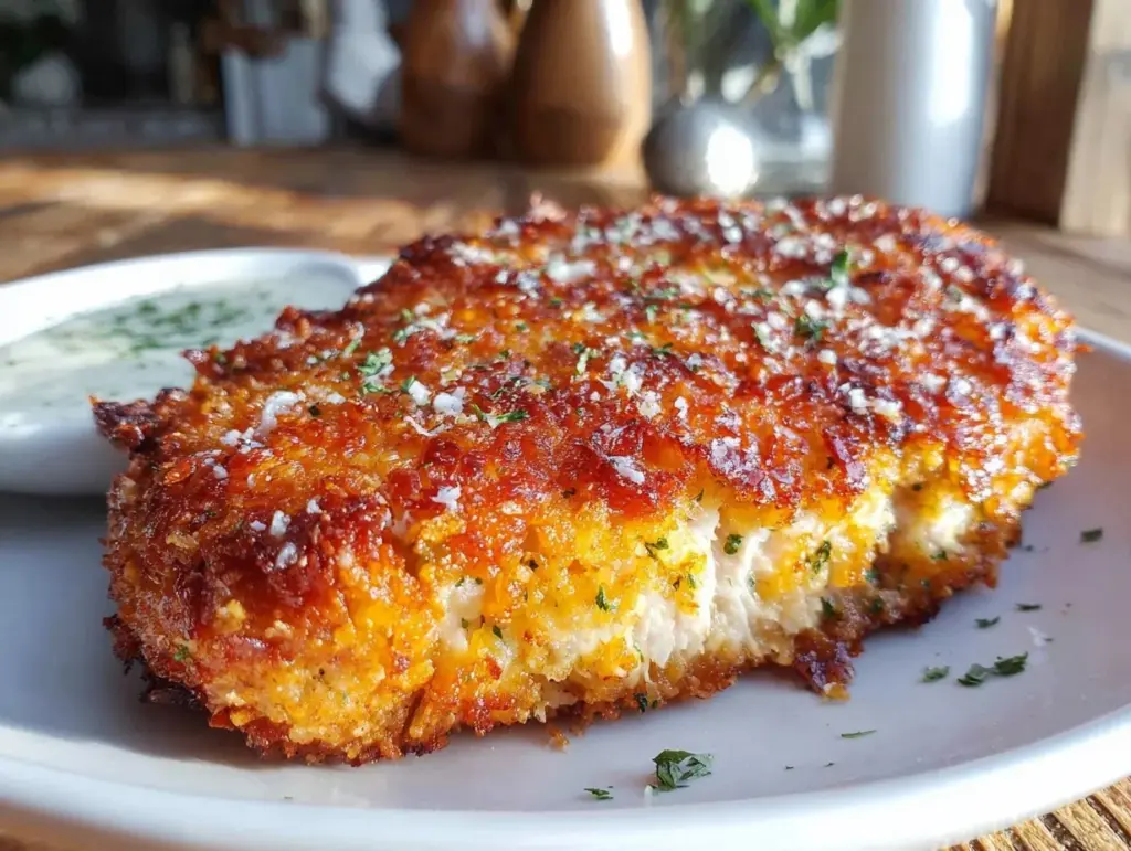 crispy parmesan crusted chicken breast - featured image