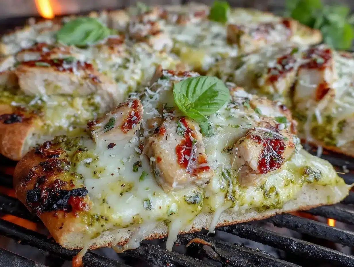 crispy pesto grilled chicken pizza preparation steps