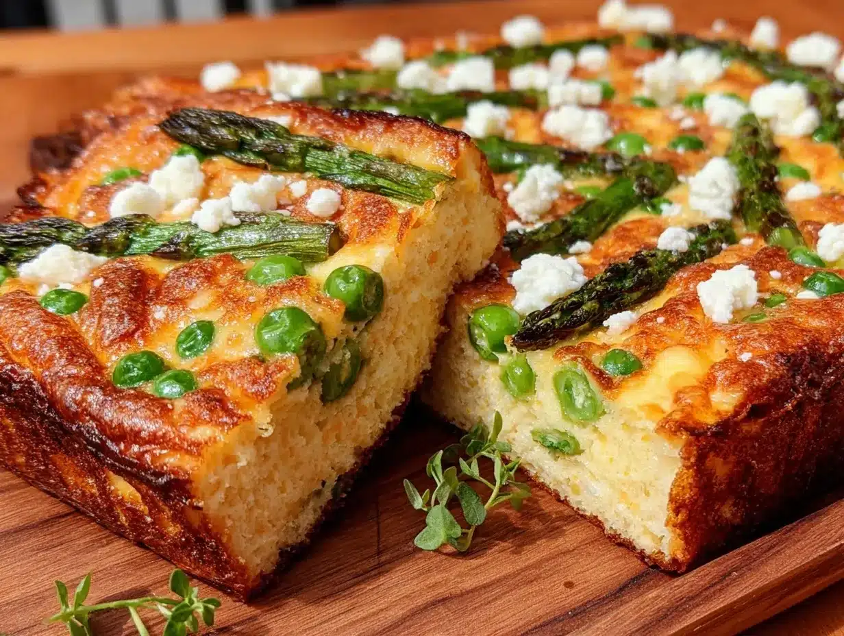 crispy spring vegetable goat cheese frittata preparation steps
