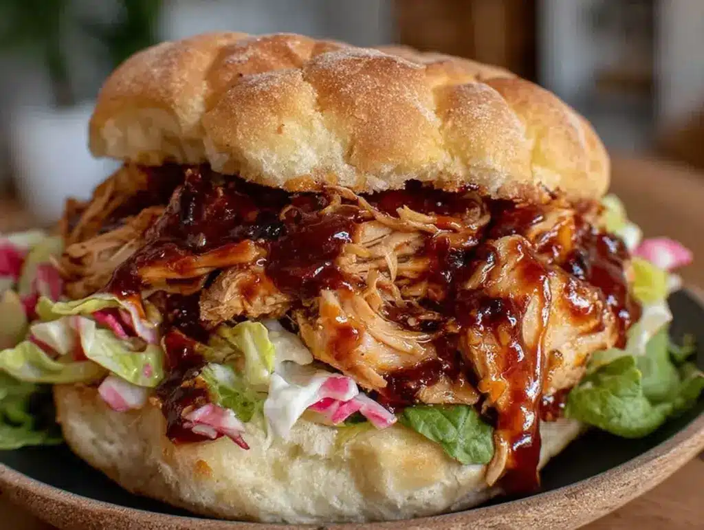 crockpot bbq chicken sandwiches - featured image