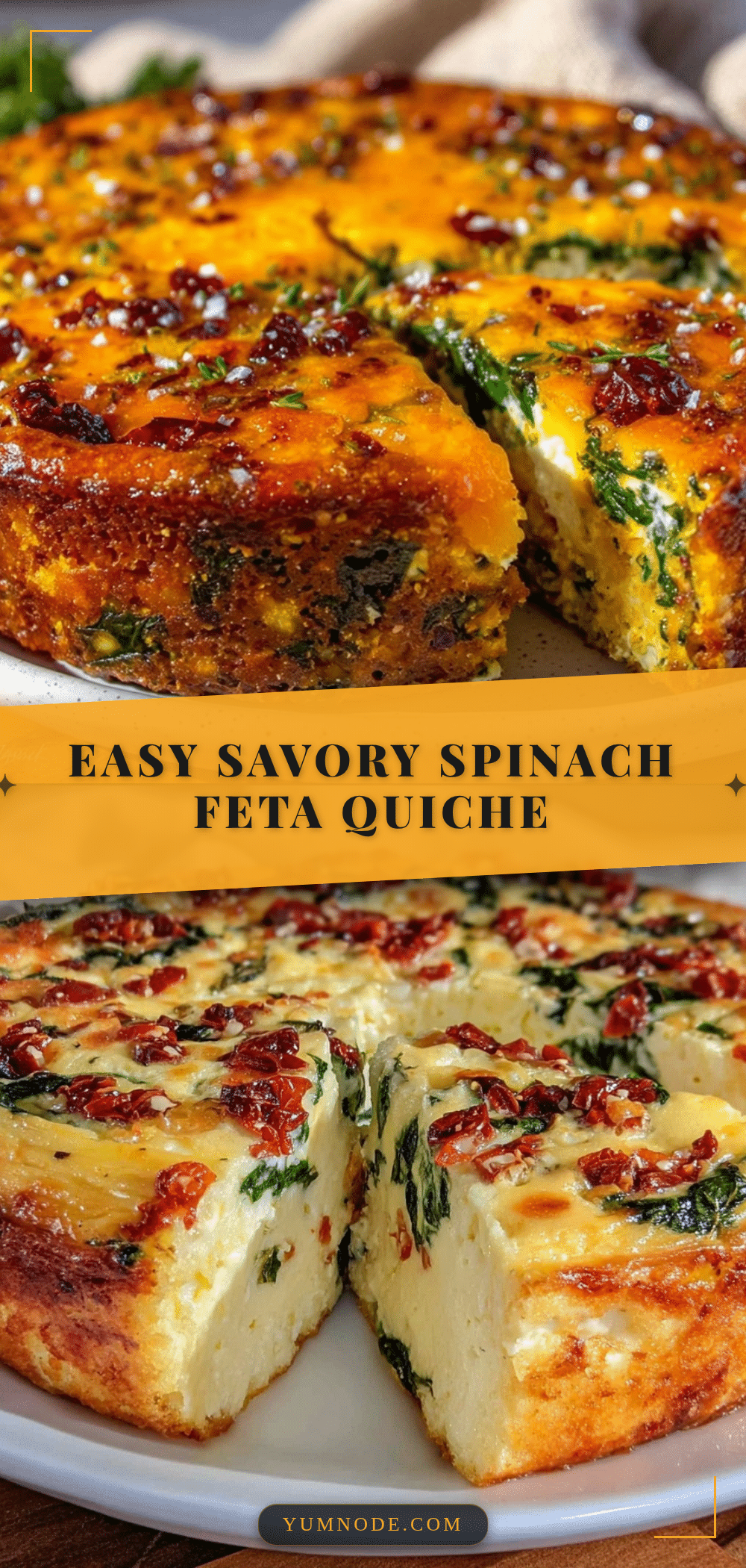 crustless spinach feta sun-dried tomato quiche recipe